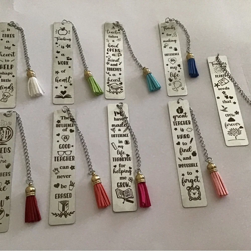 Metal Bookmarks with  Tassel  - Teacher Appreciation Bookmarks - Teacher gifts. - Picture 13 of 16